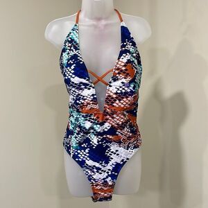 NWOT Shein Snakeskin Print One Piece Swim Suit.  Size 4XL 4X plus